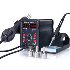 750W 2in1 8586D Hot Air Rework Station LCD Digital Soldering Iron Station Kit