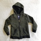 LR Scoop Jungen olivgrün & schwarz warm gemütlich Hoodie Reißverschluss Sweatshirt