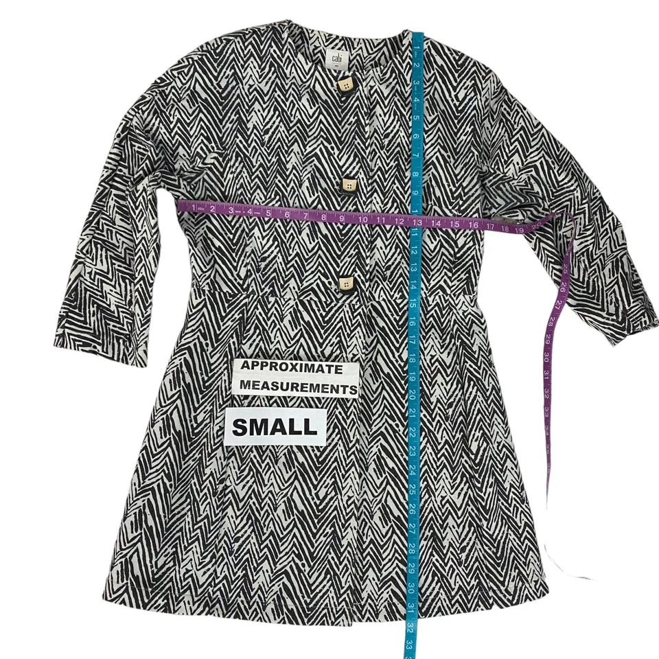 Cabi Jacket Style #3034 Womens Small Gray White Zig Zag Zebra Ponte Knit Pockets - Image 3 of 4