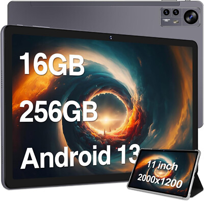 Aocwei 11-in Tablet Android 13 16GB+256GB 2K Display 13MP