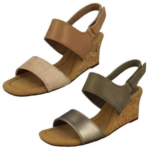 Donna Clarks Moda Zeppa Tacco Cinturino Sandali Kyarra Faye