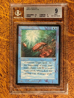MTG MANA DRAIN Legends BGS 9 MINT! 8.5/9/9/9.5 Magic The Gathering LEG ...