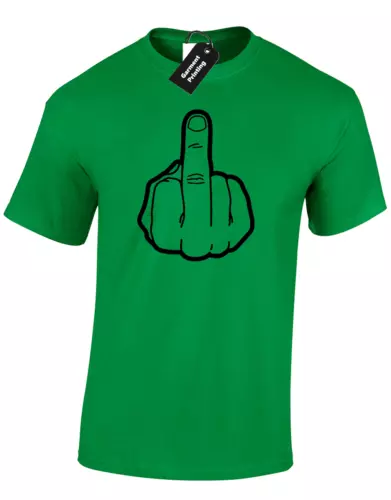 Middle Finger Silhouette Funny Rude Design Swearing Unisex T-Shirt - Bild 4 von 11