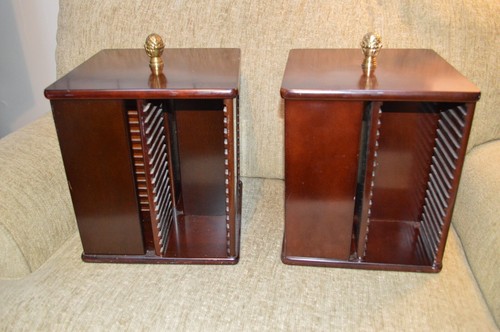Lot of 2 - The BOMBAY Company Wooden 64 CD Carousel Storage Rack ...