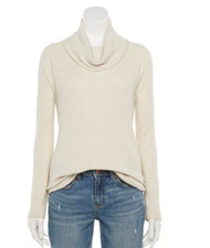 Women's Sonoma Goods For Life Raglan Rib Cowlneck Top XL NEW 36