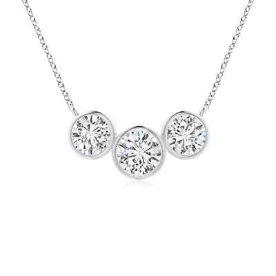 ANGARA 0.74 Ct Natural Diamond Pendant Necklace in 14K Solid Gold (H, SI2)