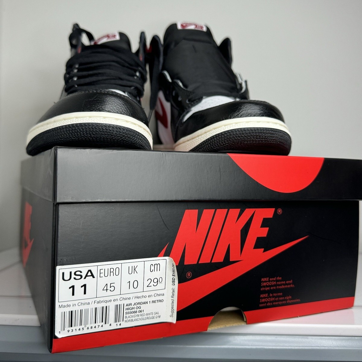 Size 11 - Jordan 1 Retro High OG Gym Red 2019 193145684744| eBay
