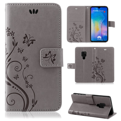 Huawei Mate 20 Handy Tasche Handyhülle Wallet Case Schutz Hülle Blumen Cover Neu