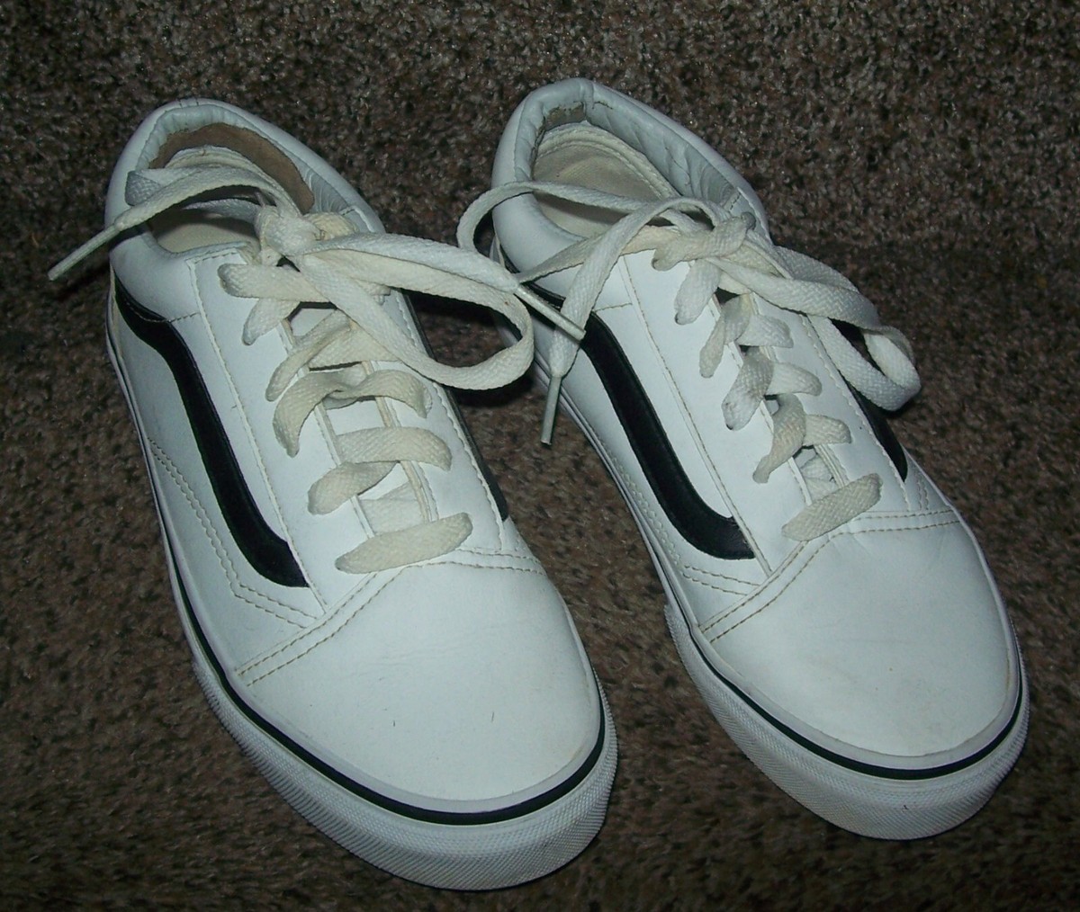 Vans Kids Size US 2.5 (EUR 33) Old Skool White Skate Shoes | eBay