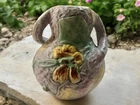 Vintage Weller 7” Silvertone Double Twisted Handle Vase, Perfect Condition