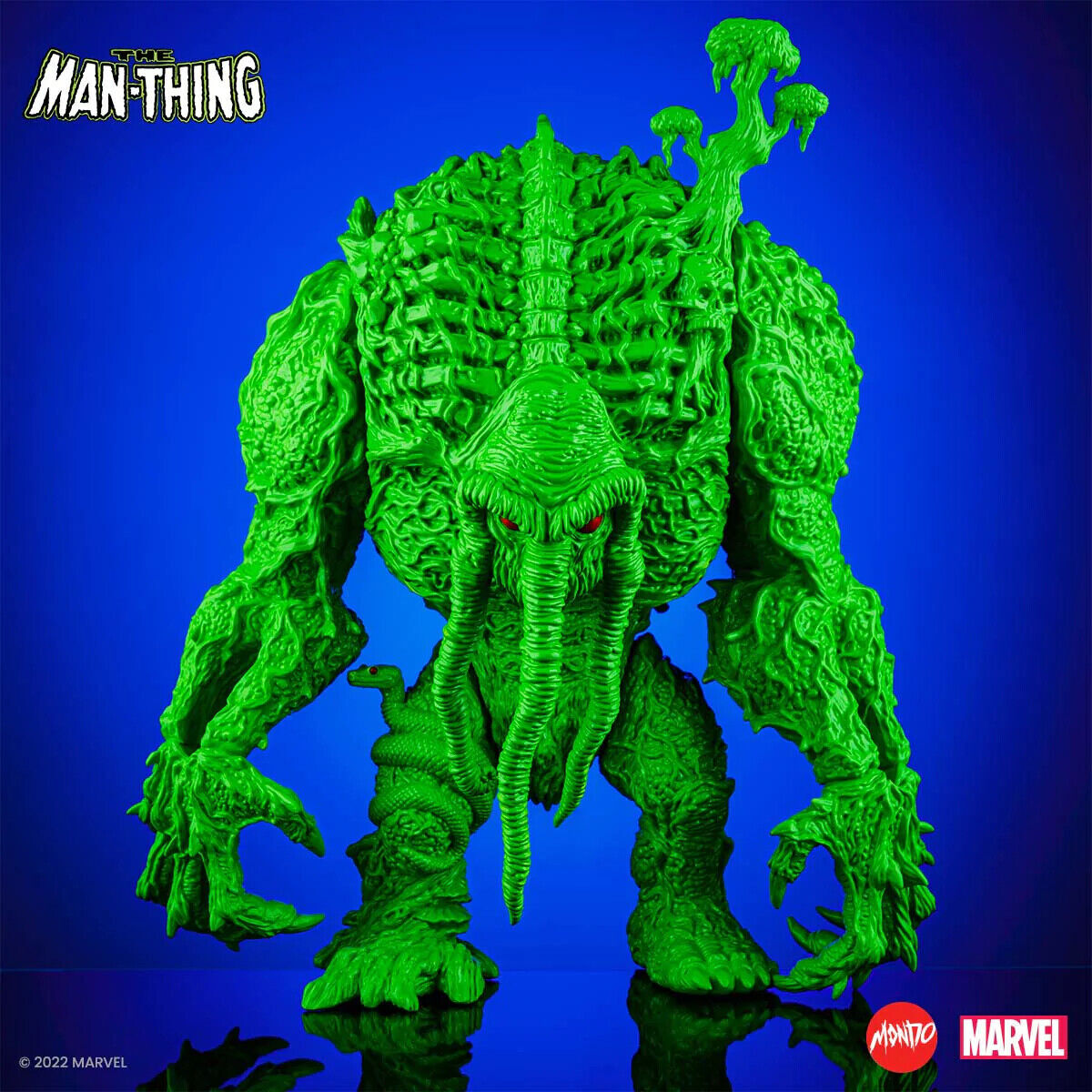 JamesGroman manstadon牙 THE MAN-THING 3体 Mondo Man-Thing Designer Vinyl Figure James Groman Green