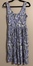 Lascana Short Dress Beach Size 4 Blue Purple Paisley Print Halter Neck