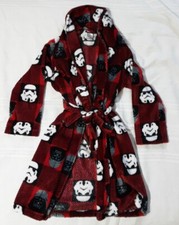 Star Wars Brand Plaid Bath Robe Youth Size 8 Darth Vader And Storm Troopers...
