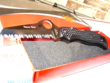 Spyderco Knife Rescue 79mm Black  VG-10 SpyderEdge C45SBK