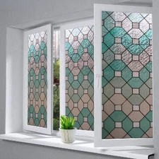 Window Privacy Film Static Cling Glass Sticker Rhombic Texture Decal Crafts Home
