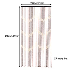 Bamboo Bead Curtain String Door Curtains Beaded Wooden Curtain fit for Doorway