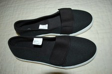 Womens Casual Shoes BLACK CANVAS BOAT / DECK SHOES Summer Walking SIZE 6