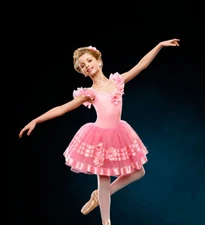 NEW CURTAIN CALL Dance Costume Skate Recital Ballet E172 LC MA LA XLA Pink 
