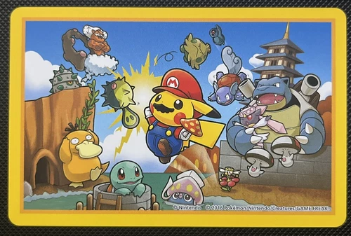 Mario Pikachu Pokémon Center Exclusive Poker Playing Card 2016