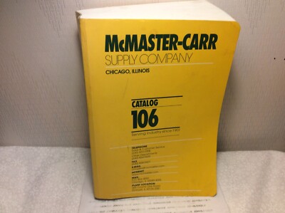 MCMASTER-CARR CATALOG #106 Chicago Version-RARE Slightly Used-Great Price