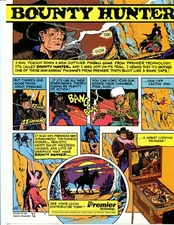 Bounty Hunter Gottlieb Pinball Flyer / Brochure / Ad Mint