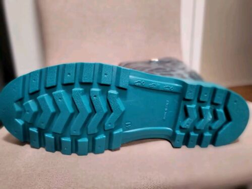 900$ Dolce & Gabbana Women's Turquoise Rubber Rain Boots With Logo Sz:US 10/41EU - Picture 4 of 15