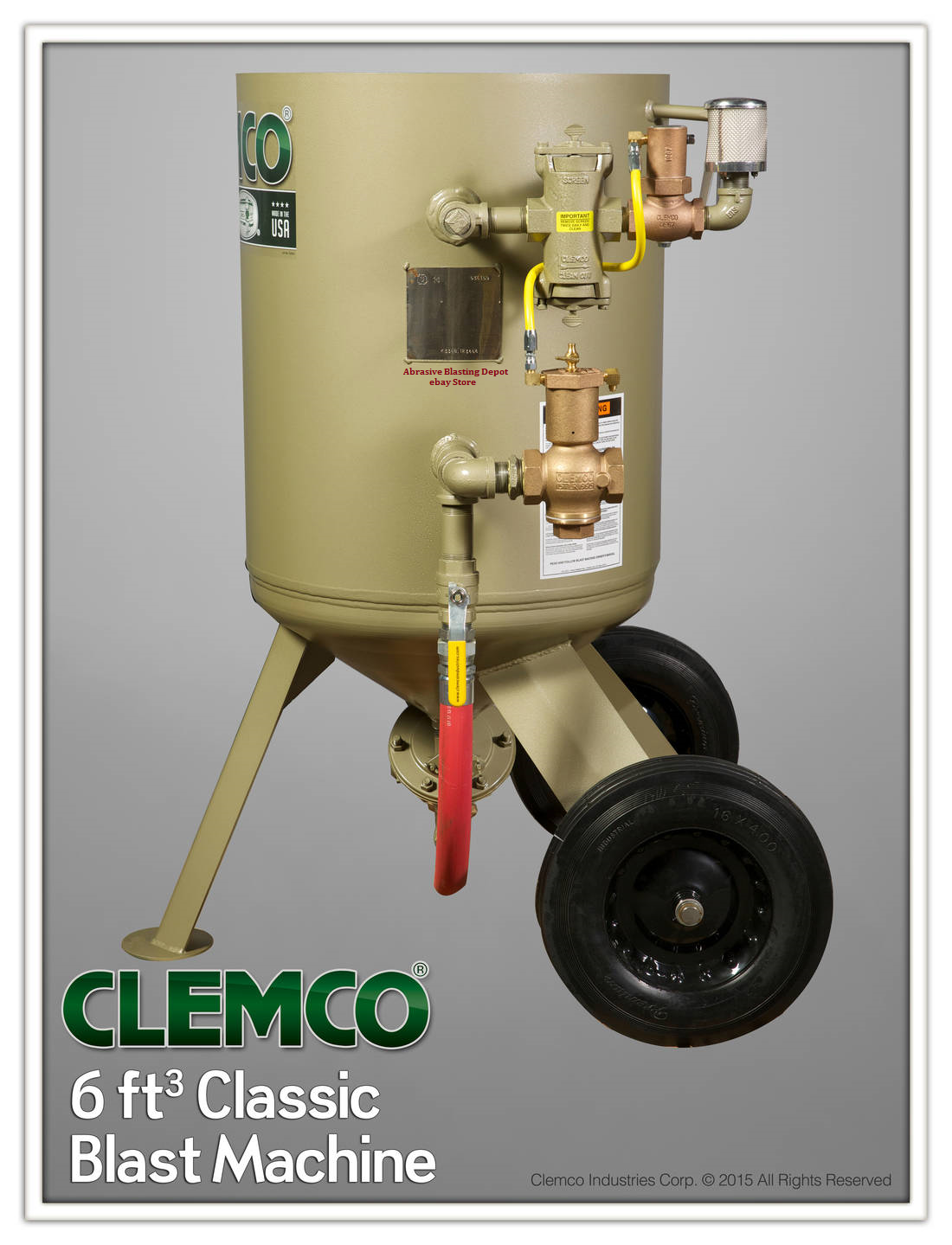 CLEMCO SANDBLASTING MACHINE W/ TLR 300 REMOTE CONTROL SYSTEM, 6 CU FT