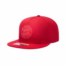 Bayern Munich Premium Red Flat Peak Snapback Elite Baseball Hat Official Fan Ink
