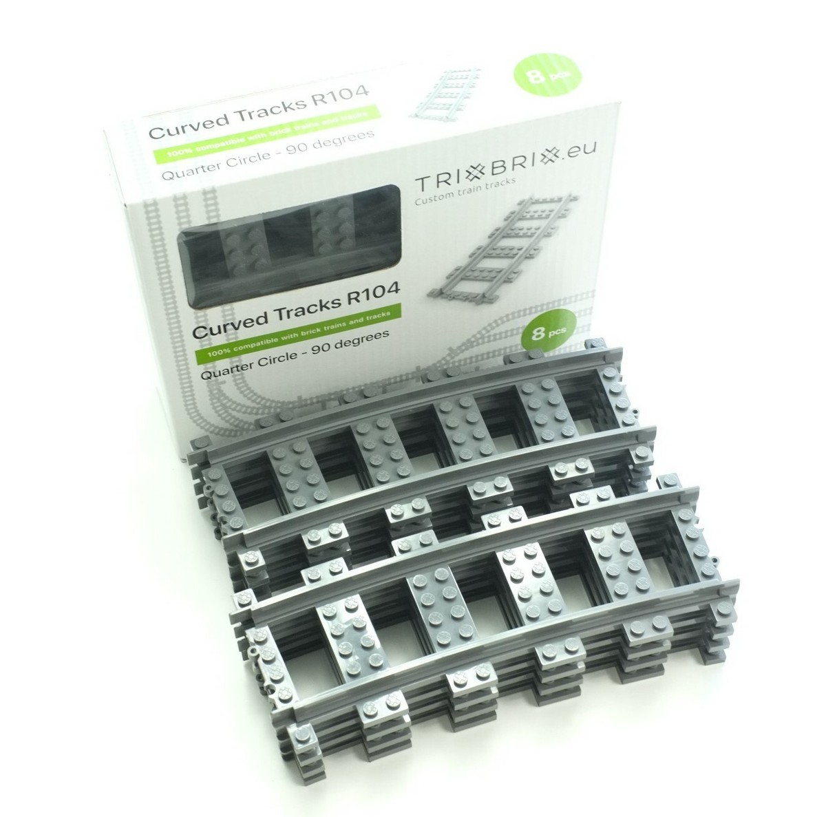Trixbrix R104 Curved Track 8x Quarter Circle — L ego City 60197