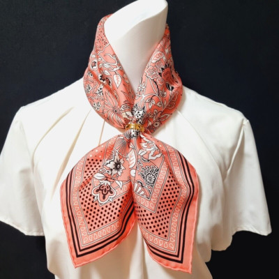 RARE VINTAGE HERMES Silk Scarf ''Fleurs et Papillons de tissus'' Carre 55