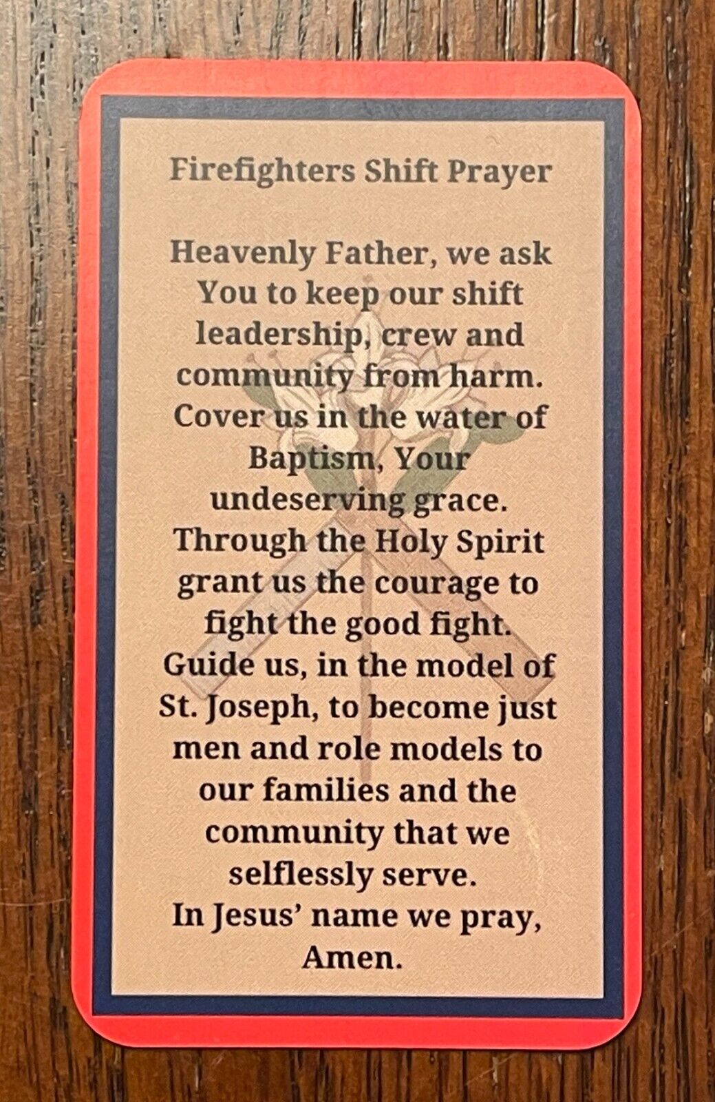 Firefighter Shift Prayer - Firefighter Prayer Cards (3 Cards)