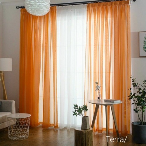 Sheer Tone Voile Curtain Panel Pelmet Net Tulle Fabric Multicolored Modern Decor - Picture 28 of 41