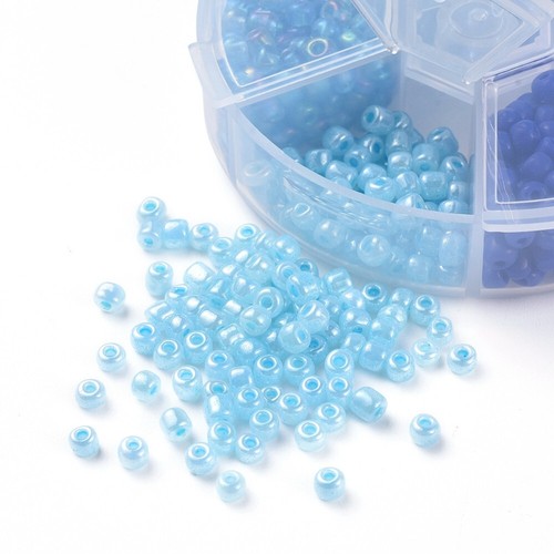 4mm blue seed bead selection mix box - DIY craft jewellery making - Picture 3 of 3