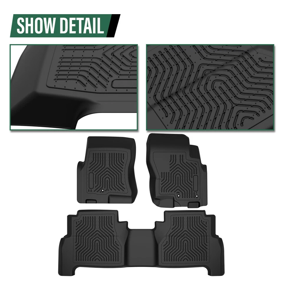 Fit For 2008-2021 Nissan Frontier Crew Cab All Weather TPE Floor Mats Liners - Imagem 4 de 4