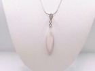 SILVER 925 MOTHER OF PEARL PENDANT NECKLACE 16"