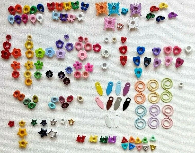 Large & Small LOTS Paper EYELETS Mix Shapes/Colors 4 Scrapbooking/Crafts U  PICK