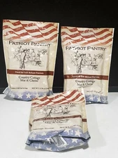 Lot Of 3 Patriot Pantry COUNTRY COTTAGE MAC & CHEESE - 4 Servings Each Packet