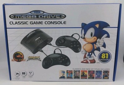 Sega Mega Drive Classic Spielekonsole 81 integrierte Spiele und 2 Controller UK     