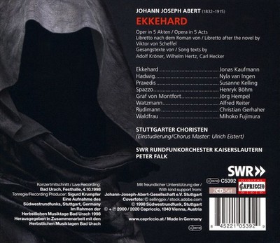 PETER FALK JOHANN JOSEPH ABERT: EKKEHARD NEW CD
