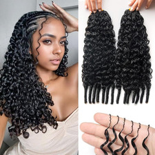 Feather Crochet Human Hair for Black Women, 120G 14 Inch 12A Brazilian Virgin Bu