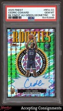 2025-26 Finest Rookie Green Geometric Refractor Cedric Coward RC AUTO /75 PSA 10