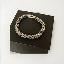 STERLING SILVER HEAVY WHEAT LINK BRACELET UNISEX THICK BRACELET CHAIN 39grams