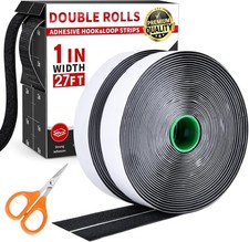 Hook and Loop Strips with Adhesive, Double Sided Self Adhesive, Choose size
