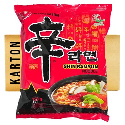 20x120g Nong Shim Shin Ramyun sehr scharf Ramen Nudeln Instant Nudelsuppe