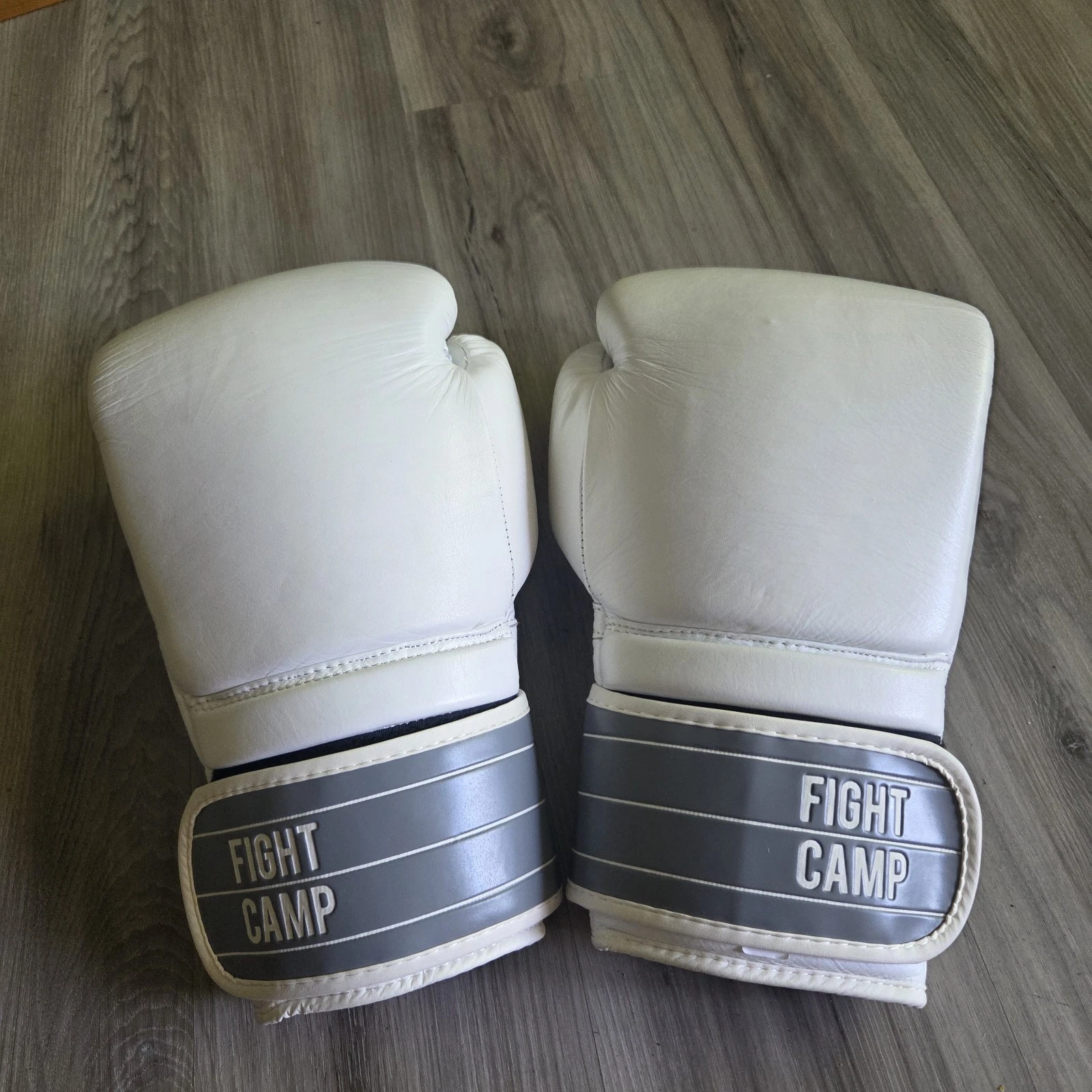 Fight Camp White Leather Boxing Gloves 16oz Large
