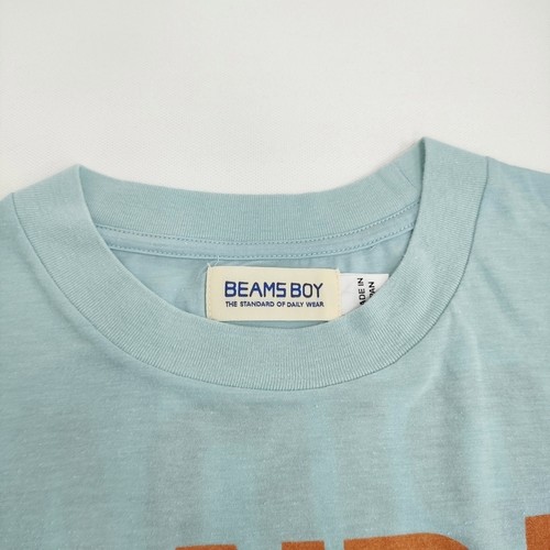 BEAMS BOY Logo Print Short Sleeve T-Shirt Tops Light blue 5-0822S♪ - Picture 3 of 7