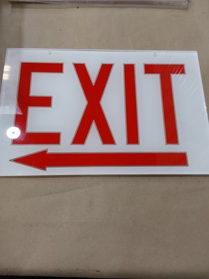 EXIT SIGN MADE OUT OF POLY..13 3/4 X 9,  Lefthanded Arrow