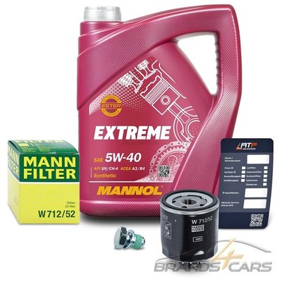 MANN ÖLFILTER + 5l 5W-40 MOTORÖL FÜR AUDI A2 SEAT SKODA VW GOLF POLO 6R 1.0-1.6