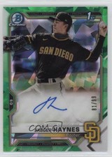 2021 Bowman Chrome HTA Green Atomic Refractor 81/99 Jagger Haynes Auto 16zo