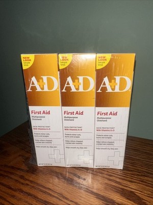 3 A+D First Aid Healing Ointment - Moisturizing Skin Protectant With Vitamins A